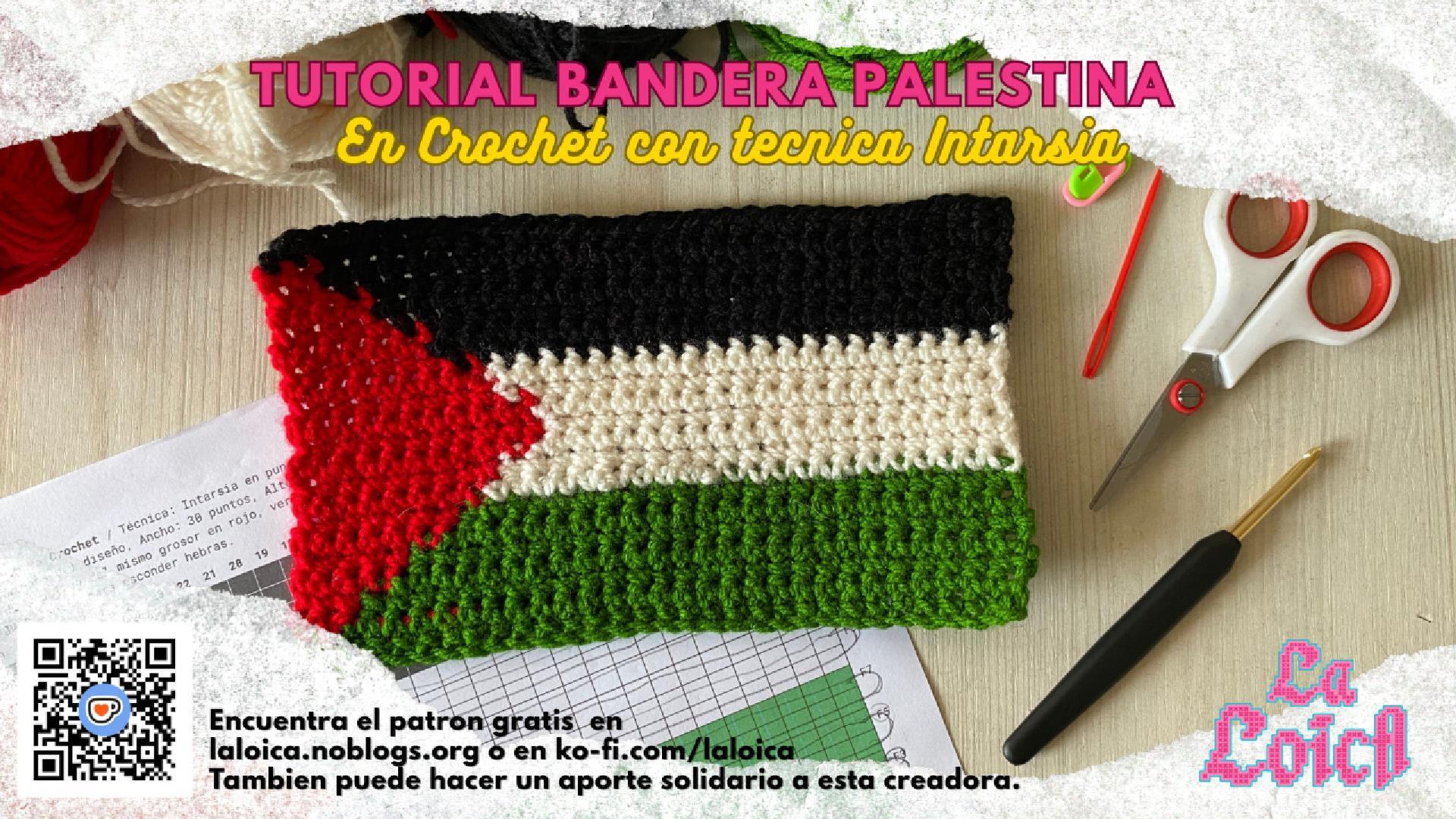 Bandera Palestina en Crochet
